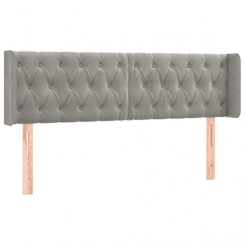 Sengegavl med kanter 147 x 16 x 78/88 cm - lysegrå