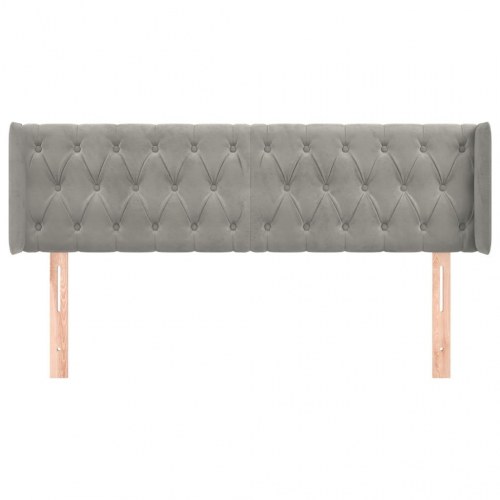 Sengegavl med kanter 147 x 16 x 78/88 cm - lysegrå