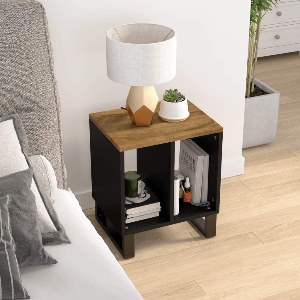 Sidebord 40x31x46 cm massivt mangotræ og konstrueret træ
