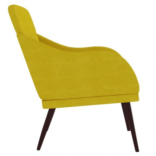 Lænestol i velour - gul, 63 × 76 × 80 cm