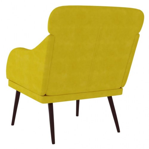 Lænestol i velour - gul, 63 × 76 × 80 cm