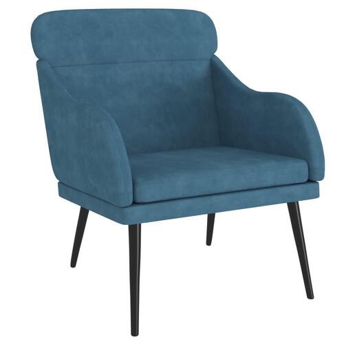 Lænestol 63x76x80 cm velour blå
