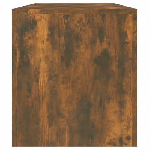 Tv-bord med LED-lys 140×36,5×40 cm - røget egetræsfarve