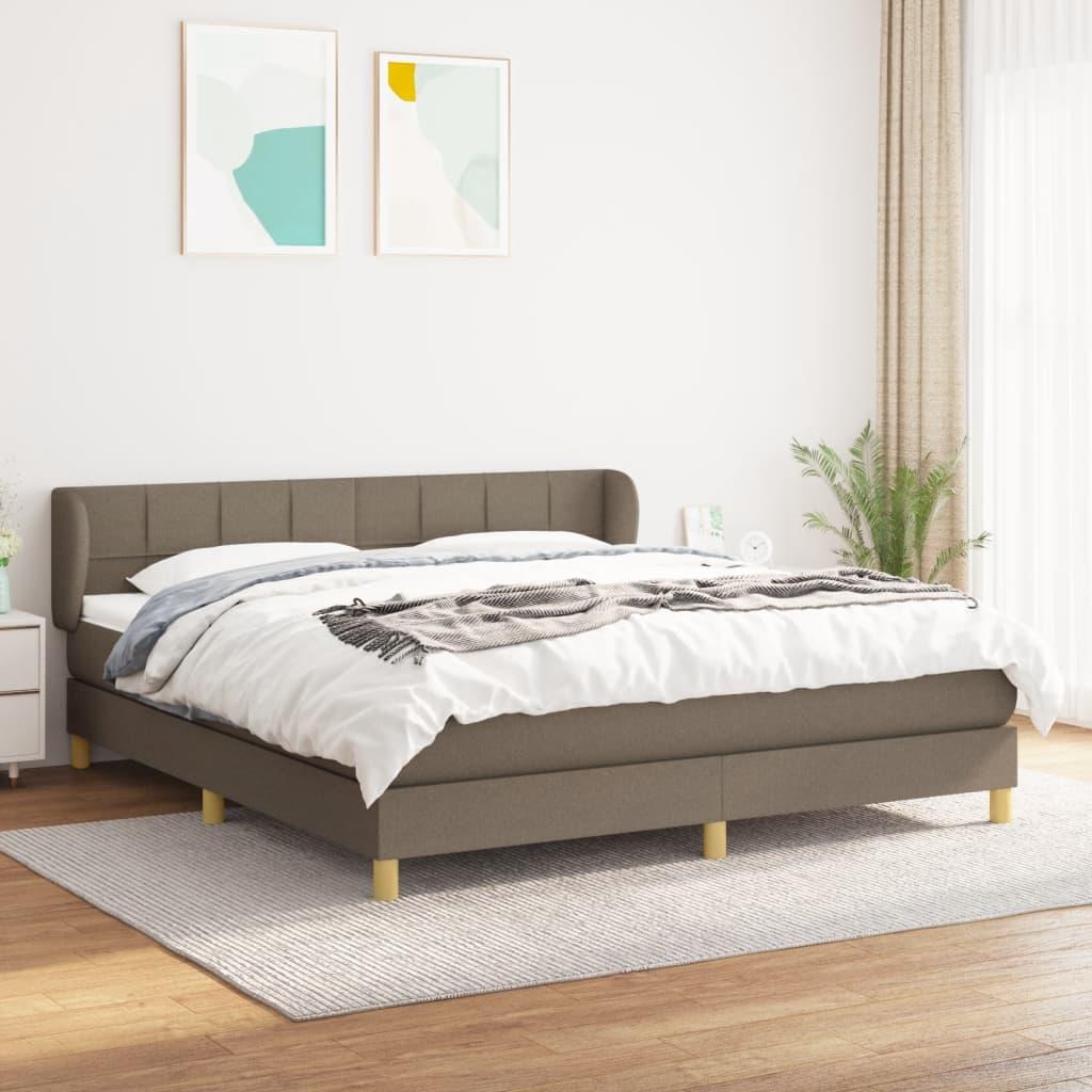 Kontinentalseng Med Madras Stof Gråbrun - Blok med firkanter / 160 x 200 cm