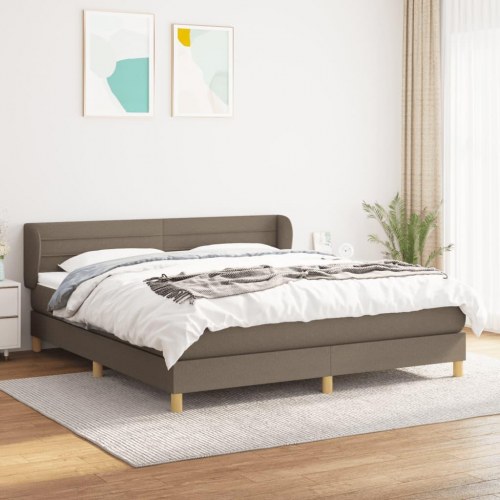 Kontinentalseng med madras 160×200 cm - stof, gråbrun