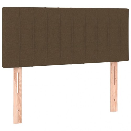 Kontinentalseng med madras 90×200 cm - stof, mørkebrun