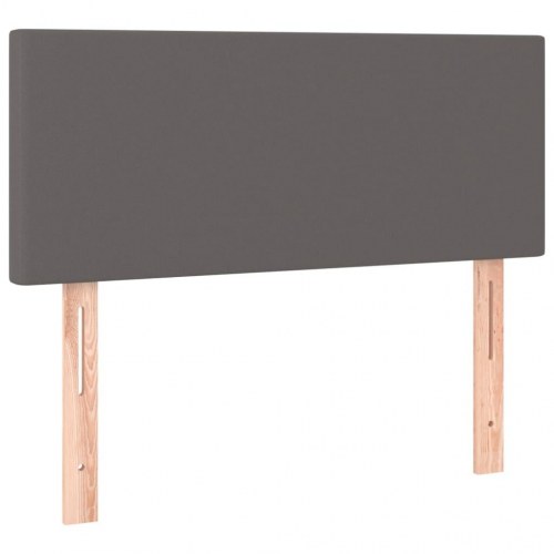 Kontinentalseng med madras 80×200 cm - kunstlæder, grå
