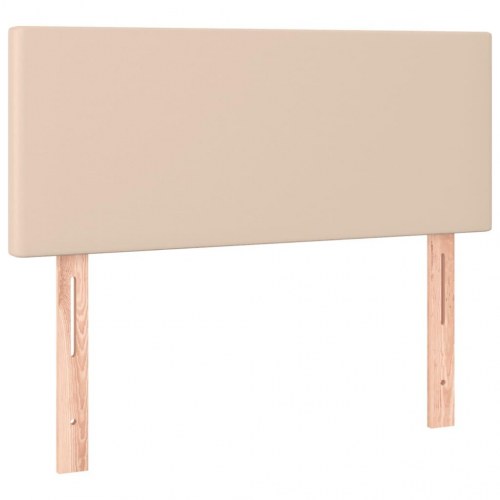 Kontinentalseng 90x200 cm kunstlæder cappuccinofarvet