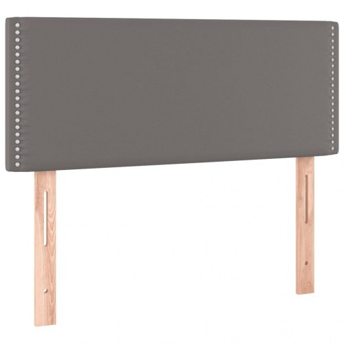 Kontinentalseng med madras 80×200 cm i gråt kunstlæder