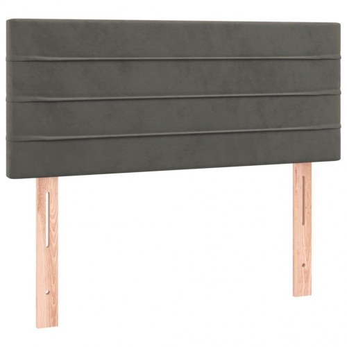 Kontinentalseng med madras 100x200 cm fløjl mørkegrå