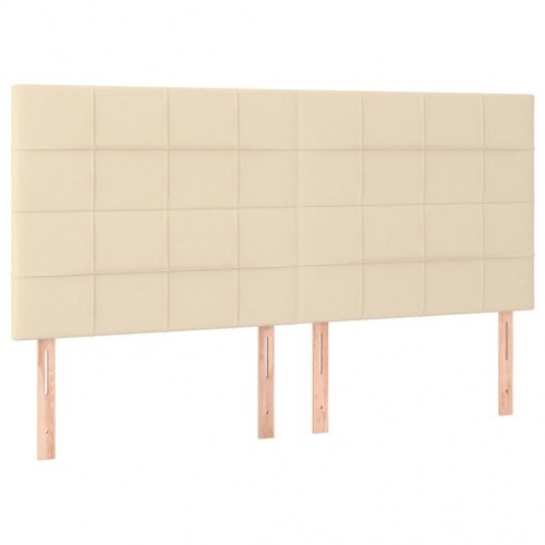 Kontinentalseng med madras 160×200 cm - stof, cremefarvet