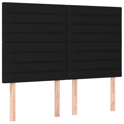 Kontinentalseng med madras 140x200 cm - stof, sort