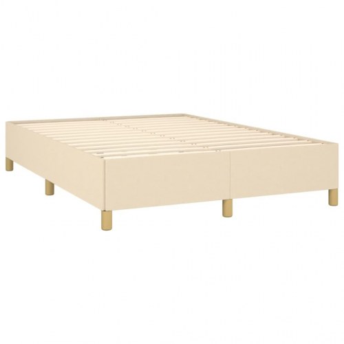 Kontinentalseng med madras 140x200 cm - stof, cremefarvet
