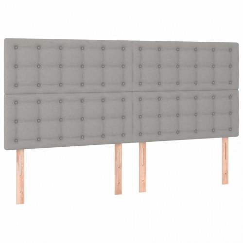 Kontinentalseng med madras 200x200 cm - stof, lysegrå