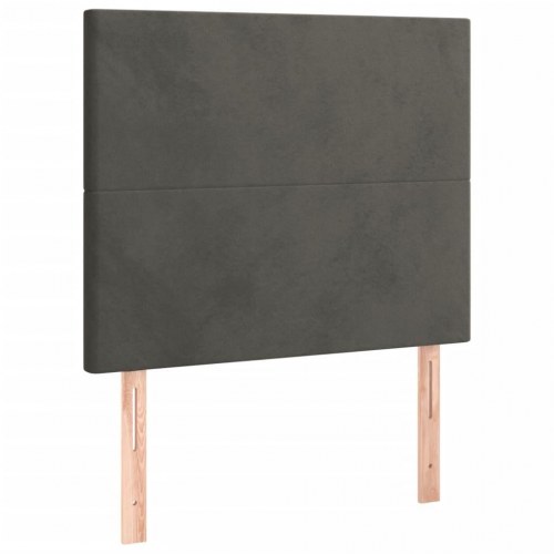 Kontinentalseng med madras 90 x 190 cm - fløjl, mørkegrå