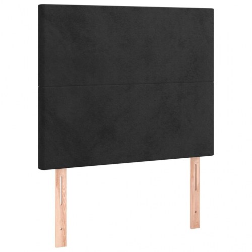 Kontinentalseng med madras 90x200 cm - fløjl, sort