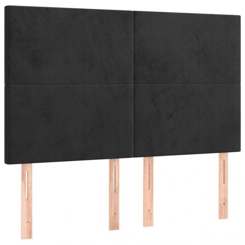 Kontinentalseng med madras 140×200 cm - fløjl, sort