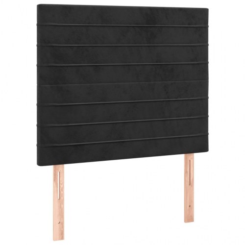 Kontinentalseng med madras 80×200 cm - fløjl, sort