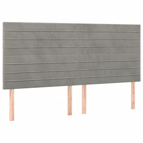 Kontinentalseng med madras 200 x 200 cm - fløjl, lysegrå