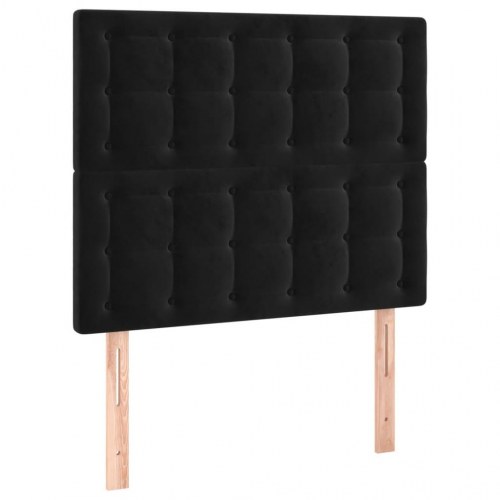 Kontinentalseng med madras 90×190 cm - fløjl, sort