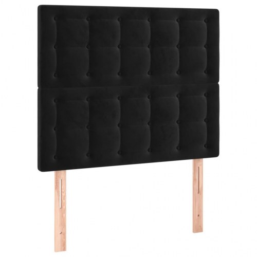 Kontinentalseng med madras 90×200 cm - fløjl, sort