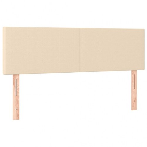 Kontinentalseng med madras 140x190 cm - stof, cremefarvet