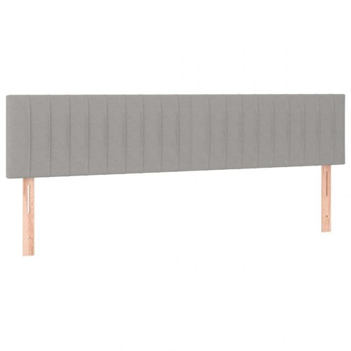 Kontinentalseng med LED-lys 180×200 cm - stof, lysegrå
