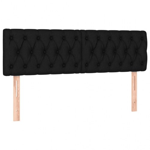 Kontinentalseng med LED-lys 140x200 cm - stof, sort