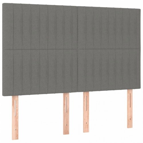 Kontinentalseng med LED-lys 140×200 cm - stof, mørkegrå