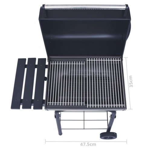 Kulgrill/rygegrill med bundhylde sort