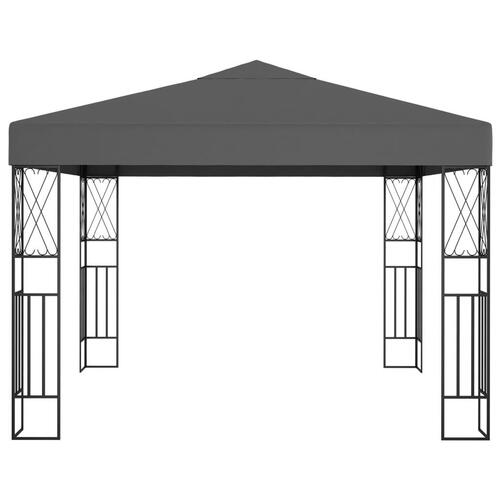 Pavillon 3x3 m stof antracitgrå