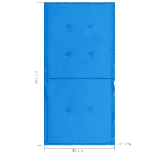 Stolehynde m. lav ryg 2 stk. 100x50x3 cm oxfordstof blå