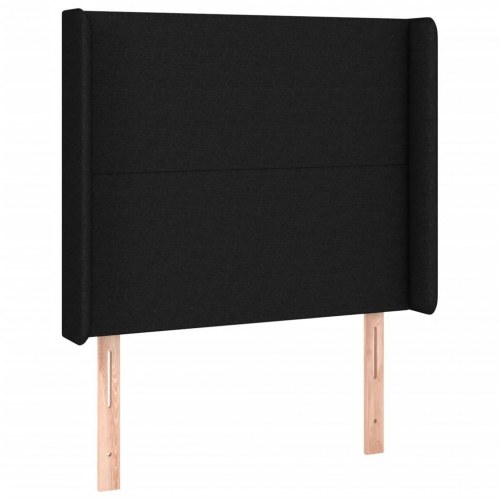 Kontinentalseng med LED-lys 100×200 cm - stof, sort