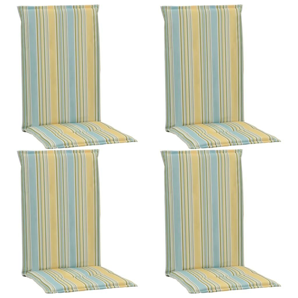 Udendørshynder med tryk 4 stk. 120x50x3 cm flerfarvet