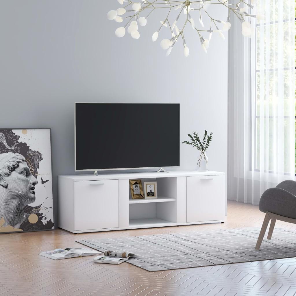 Tv-bord 120x34x37 cm konstrueret træ hvid