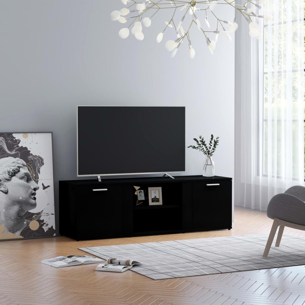 Tv-bord 120x34x37 cm konstrueret træ sort