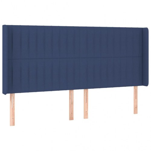 Kontinentalseng med LED-lys 200 × 200 cm - stof, blå
