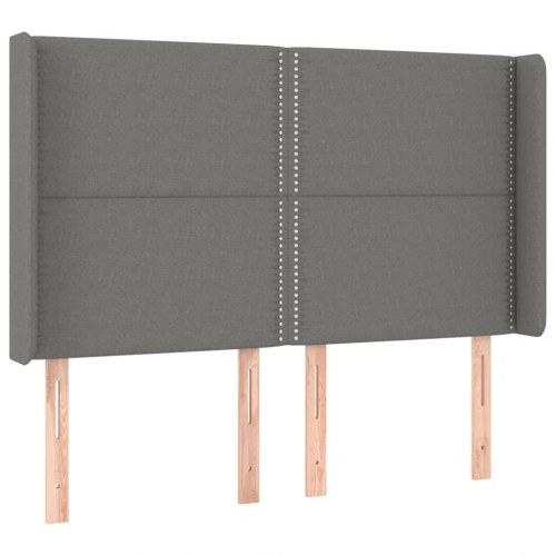 Kontinentalseng med LED-lys 140×190 cm - stof, mørkegrå