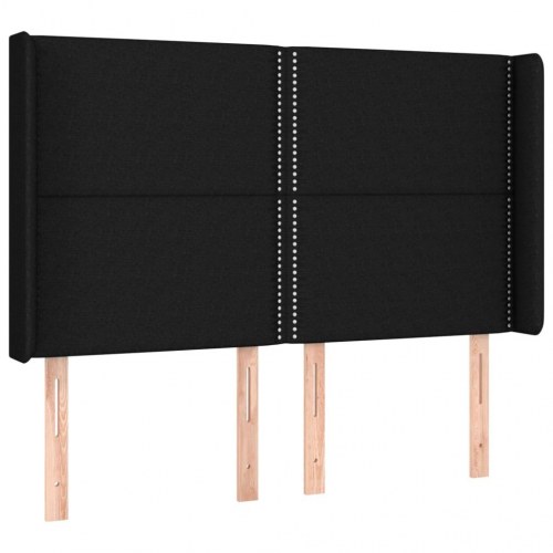 Kontinentalseng med LED-lys 140×190 cm - sort stof