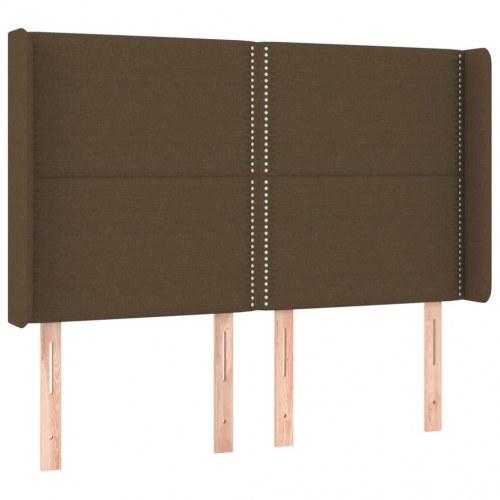 Kontinentalseng med LED-lys 140 x 190 cm - stof, mørkebrun