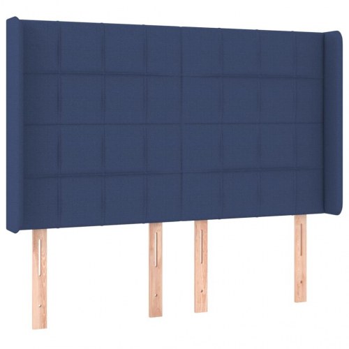 Kontinentalseng med LED-lys 140×190 cm - stof, blå