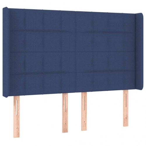 Kontinentalseng med LED-lys 140x200 cm - stof, blå