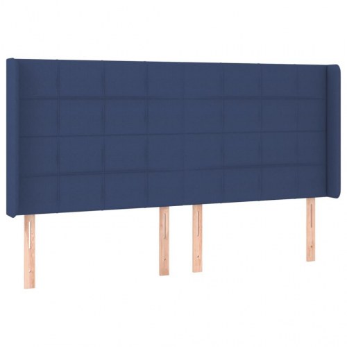 Kontinentalseng med LED-lys 160×200 cm - stof, blå