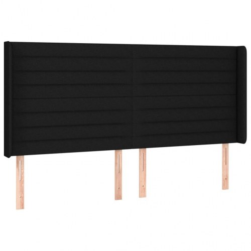 Kontinentalseng med LED-lys 180x200 cm stof sort
