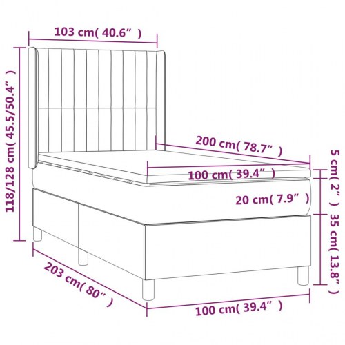 Kontinentalseng med LED-lys 100×200 cm - blå stof