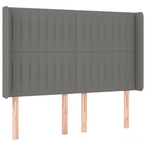 Kontinentalseng med LED-lys 140 × 200 cm - stof, mørkegrå