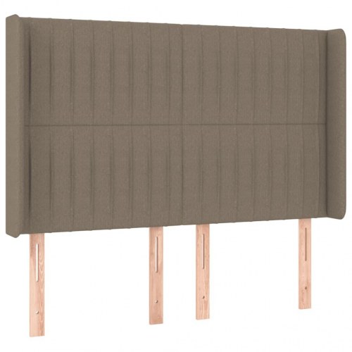 Kontinentalseng med LED-lys 140×200 cm - stof, gråbrun
