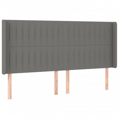 Kontinentalseng med LED-lys 160×200 cm - stof, mørkegrå
