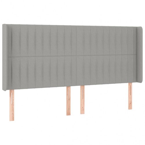 Kontinentalseng med LED-lys 180×200 cm - stof, lysegrå
