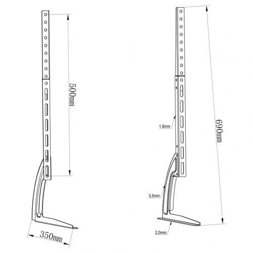 Universelt tv-stativ til bordplade 2 dele 32"-70"